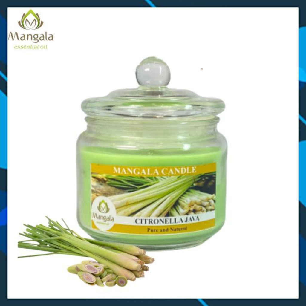 Nến Tinh Dầu Sả Java 200gr_ Mangala_CAM KẾT KHÔNG HƯƠNG LIỆU, HÓA CHẤT.