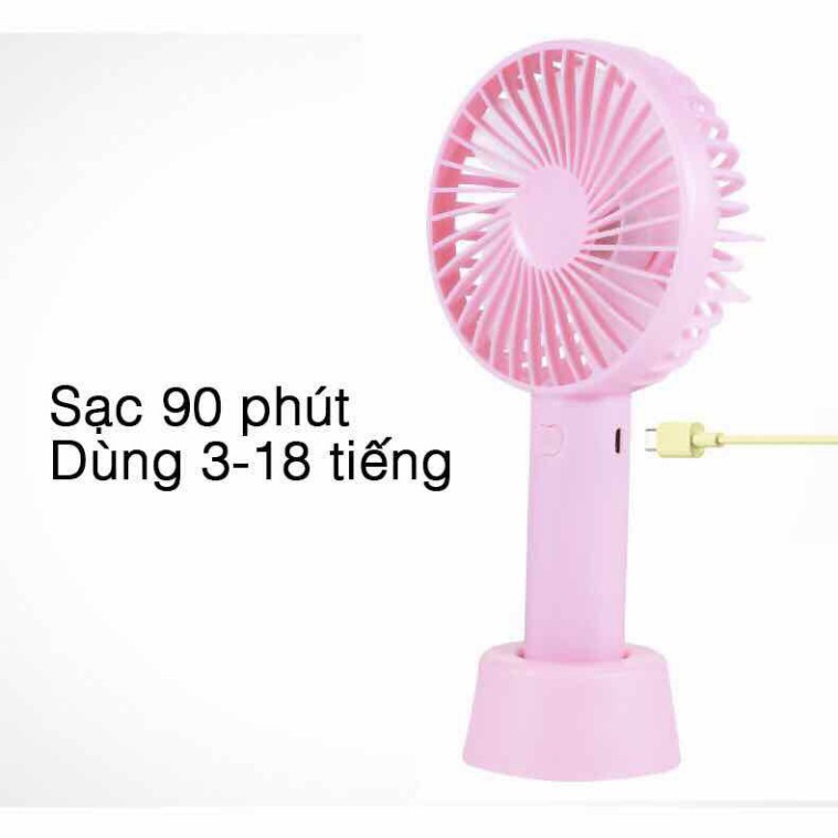 Quạt mini tích điện cầm tay có đế để bàn siêu hot ⚜️FREESHIP⚜️ 50k