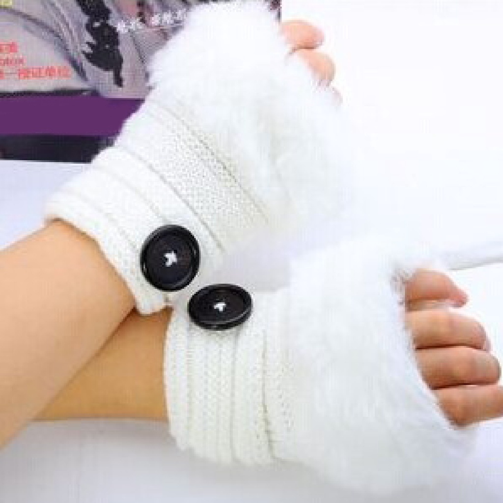 Găng tay dệt kim mềm mại có nút cài