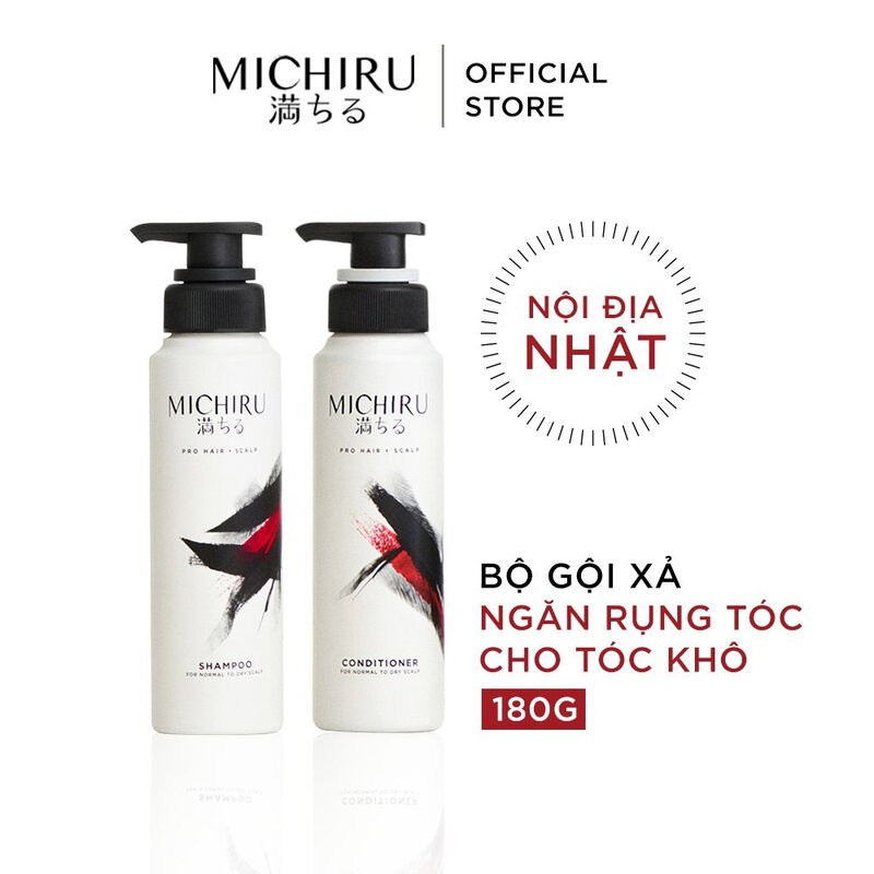 Bộ Gội Xả Michiru Ngăn Rụng Tóc Cho Da Đầu Thường Và Khô Shampoo & Conditioner For Normal To Dry Scalp 180gx2