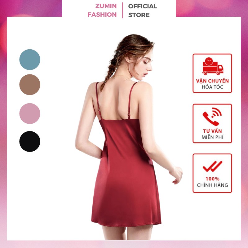 Váy ngủ lụa satin hai dây, Đồ ngủ lụa sexy chất liệu Lụa Satin siêu mát | BigBuy360 - bigbuy360.vn