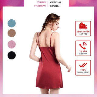 Váy ngủ lụa satin hai dây, Đồ ngủ lụa sexy chất liệu Lụa Satin siêu mát