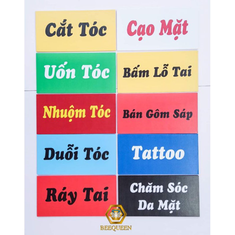 Bảng tranh dịch vụ gắn tường trang trí salon tóc, tattoo... Làm theo yêu cầu