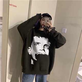 [order] Áo len hình mặt oversize dáng rộng