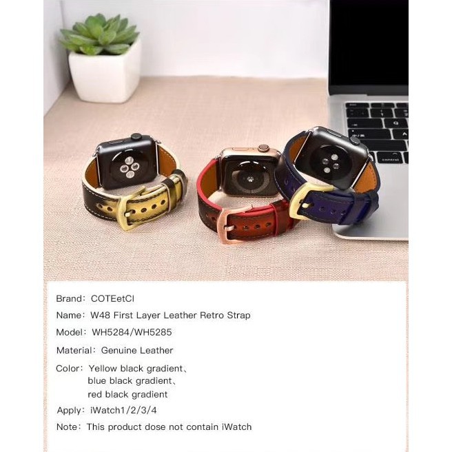 Dây da thật độc đáo cho Apple Watch chính hãng COTEetCI