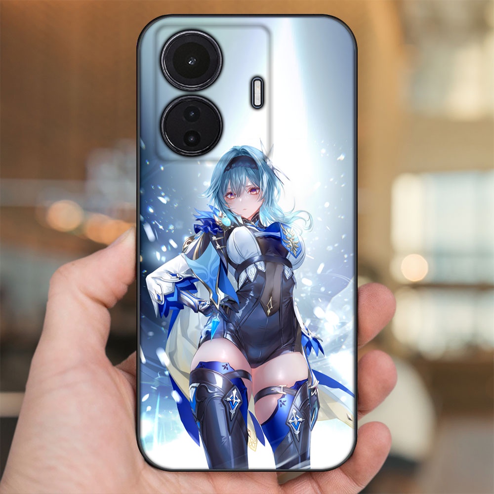 Ốp lưng Vivo T1 5G viền đen in hình Eula Genshin Impact