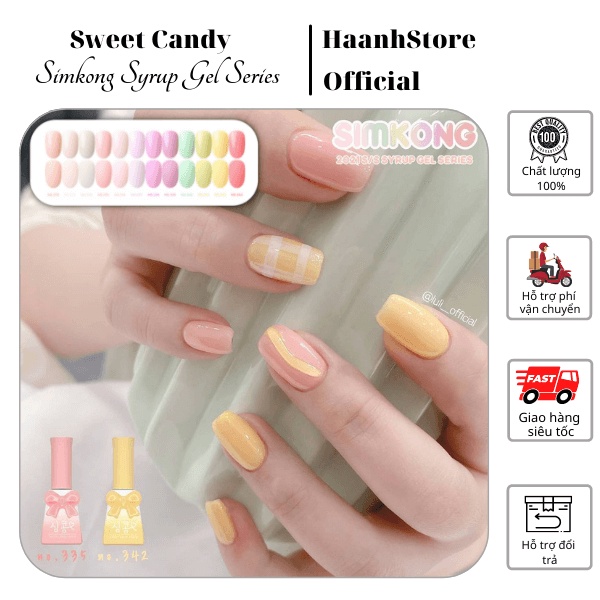 Sweet Candy Tách lẻ Set sơn thạch SimKong Searies 2021 Collection, Sơn Gel Thạch Hàn quốc, chai lẻ