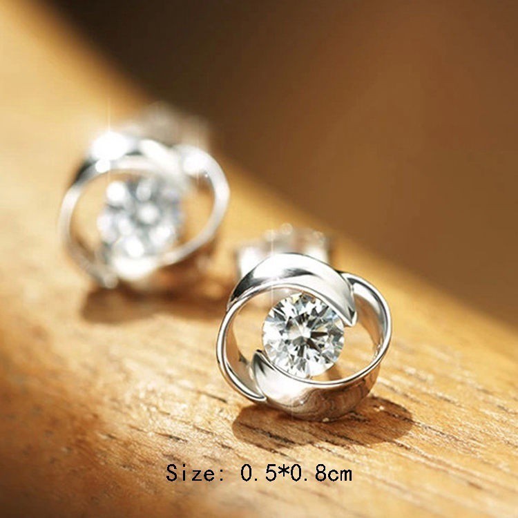 Bông tai bạc 925 đính đá sang trọng