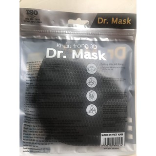 Khẩu trang 3D kháng khuẩn hàng màu đen chuẩn đẹp có sẵn có thể tái sử dụng