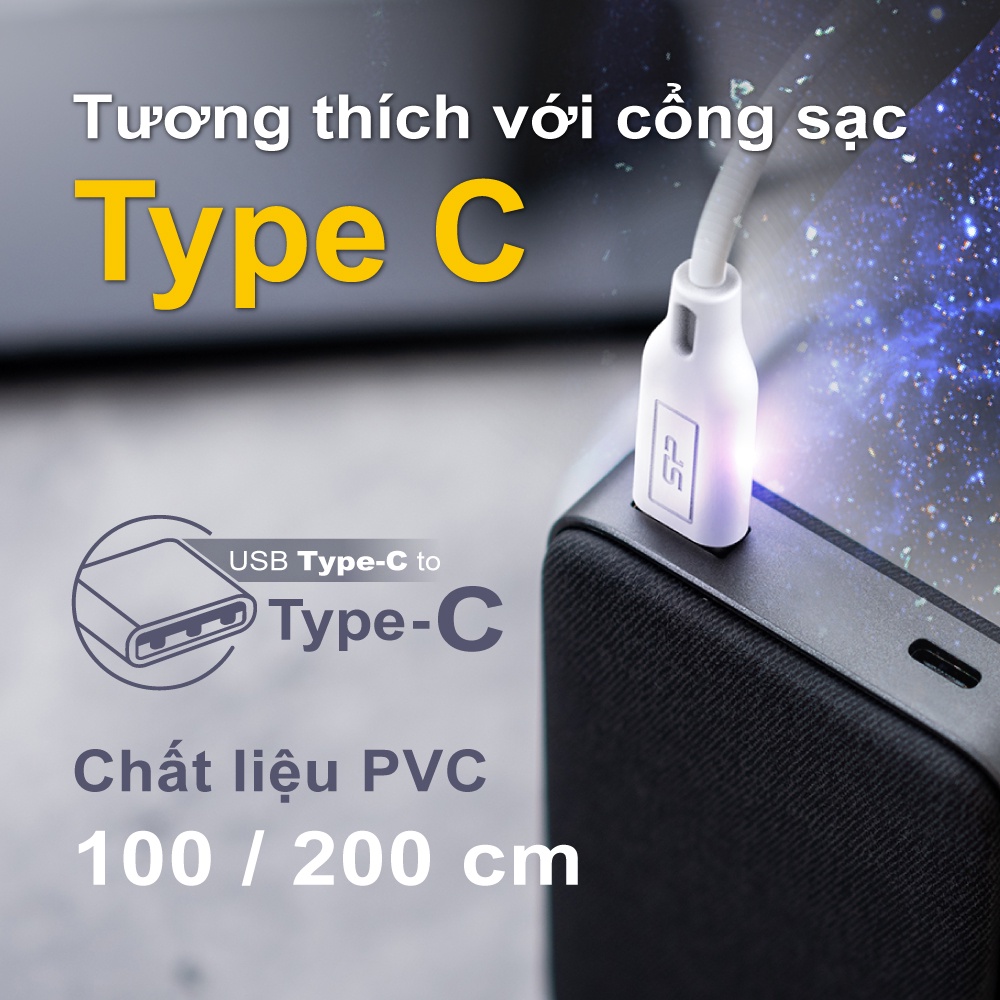 Dây sạc nhanh cáp type C to type C Silicon Power PVC LK15CC - BH 1 năm