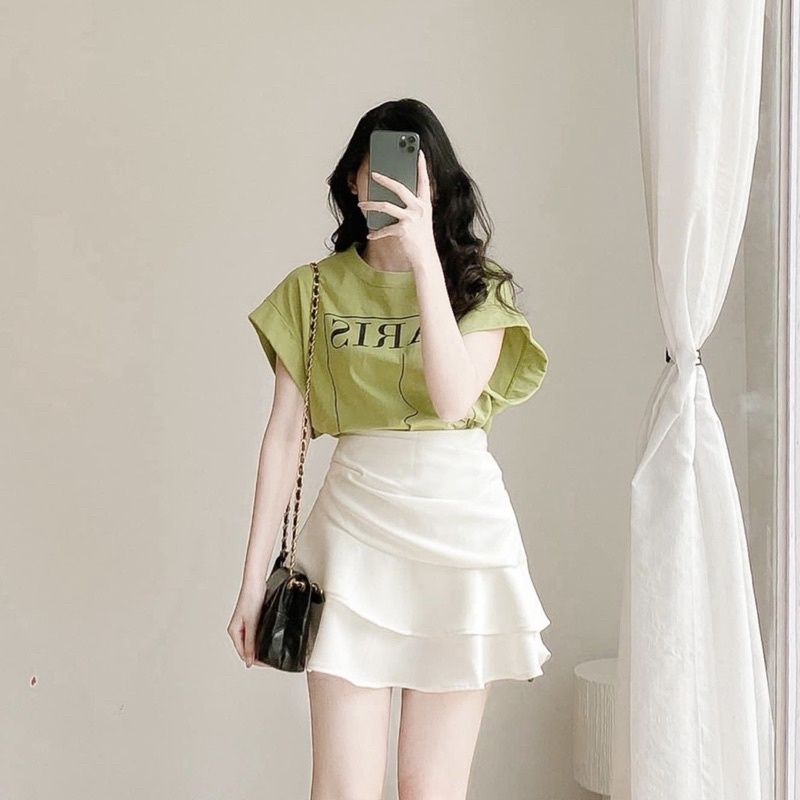 Chân váy nhún đuôi cá 2 tầng có quần trong- BIGSIZE- C114