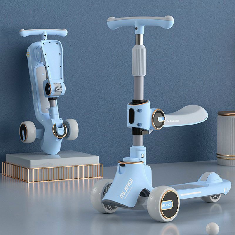 Xe Scooter cho bé DUMITU sử dụng từ 1 - 14 tuổi gấp gọn tiện lợi chịu lực 100kg - Kết Nối BLUETOOL ĐIỆN THOẠI