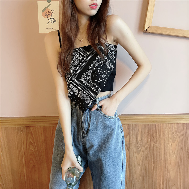 Áo tanktop SUXI hoạ tiết hoa thiết kế độc đáo phong cách Hàn Quốc