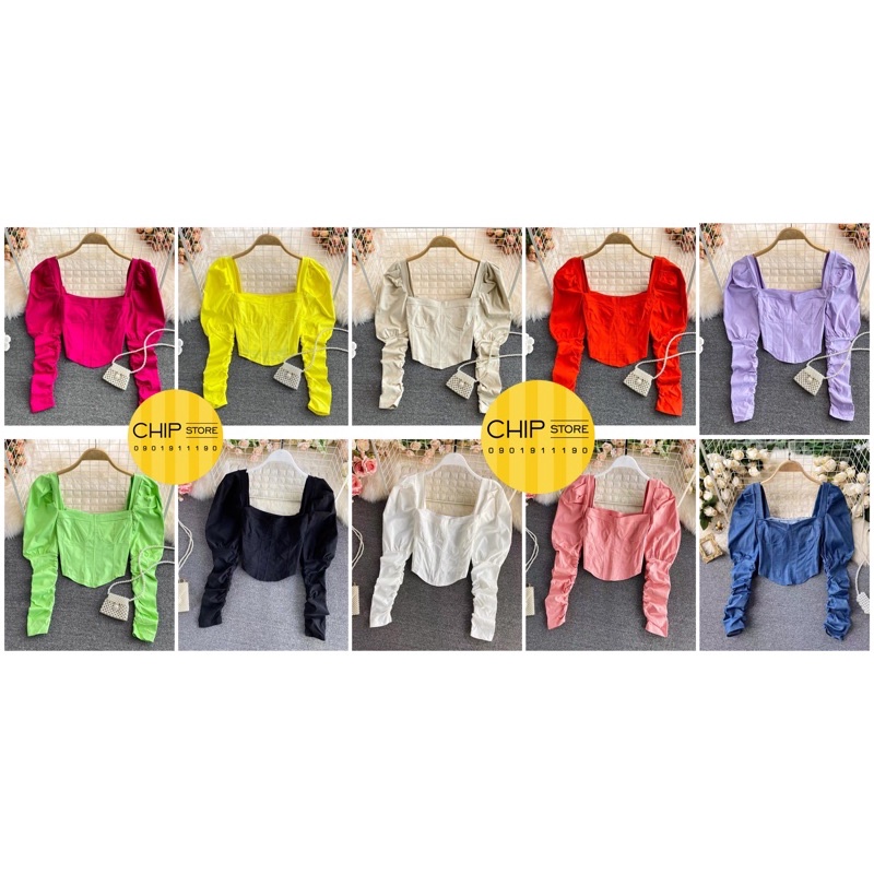 ÁO TAY PHỒNG NẸP CORSET ÔM DÁNG HÀNG CHUẨN - ORDER