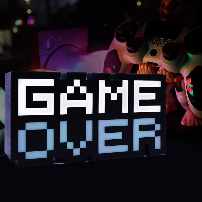 GAME OVER Sign Voice Control Game Icon Light Acrylic Atmosphere Neon Bar Decor