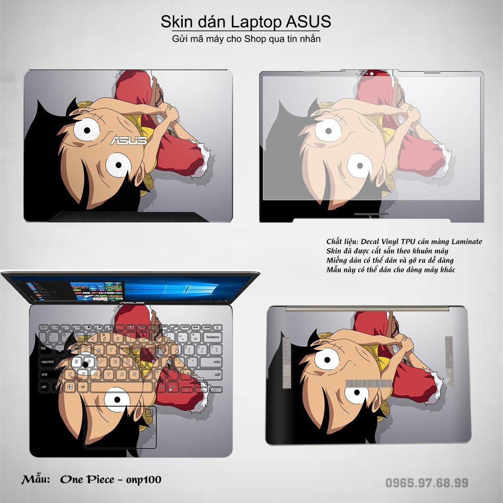 Skin dán Laptop Asus in hình One Piece _nhiều mẫu 10 (inbox mã máy cho Shop)