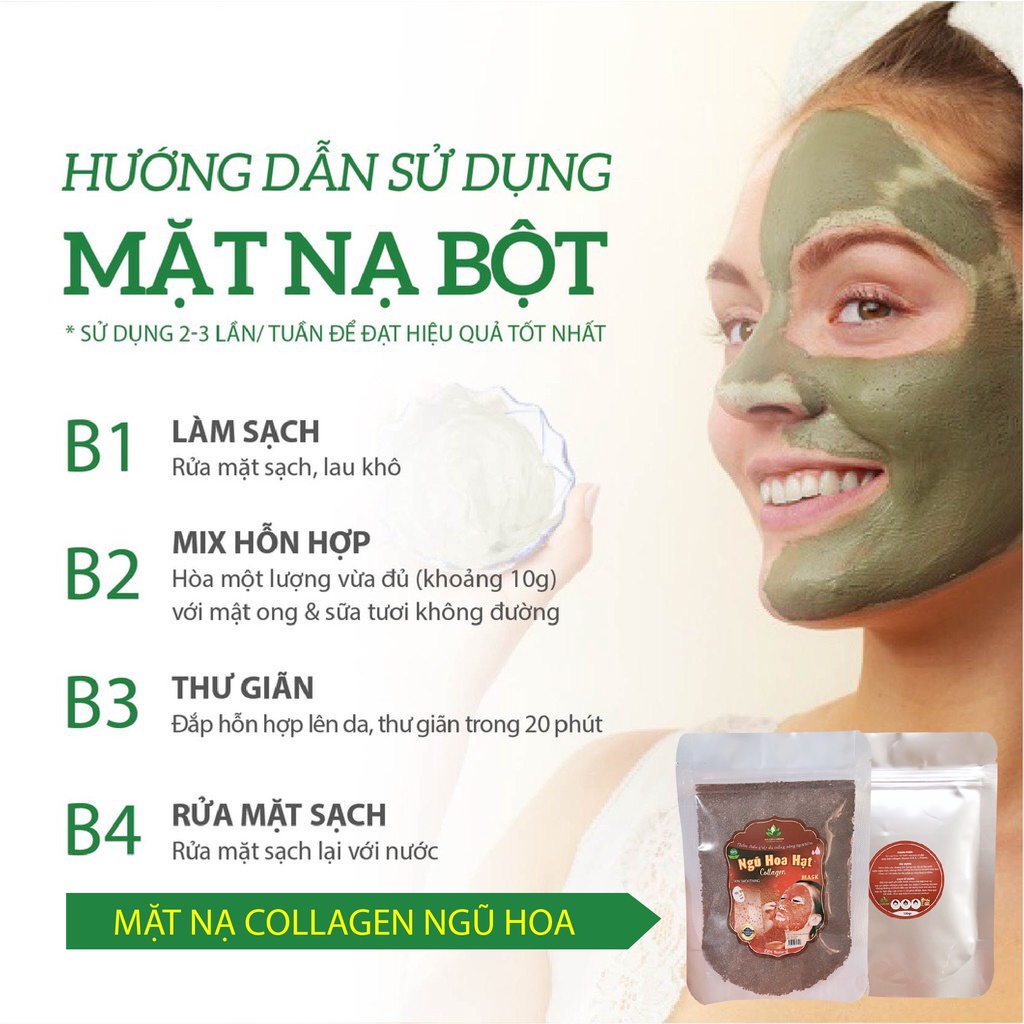 Ngũ hoa hạt collagen làm trắng da, giảm sưng viêm do mụn