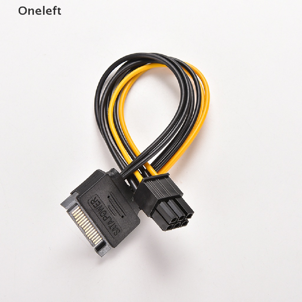 Oneleft SATA 15 Pin Male to 6 Pin PCI-Express PCI-E Card Power Adapter Cable 20cm VN