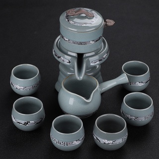 Bộ ấm chén pha trà đạo cối xay cao cấp đẹp độc lạ - gốm sứ cảnh đức cao cấp