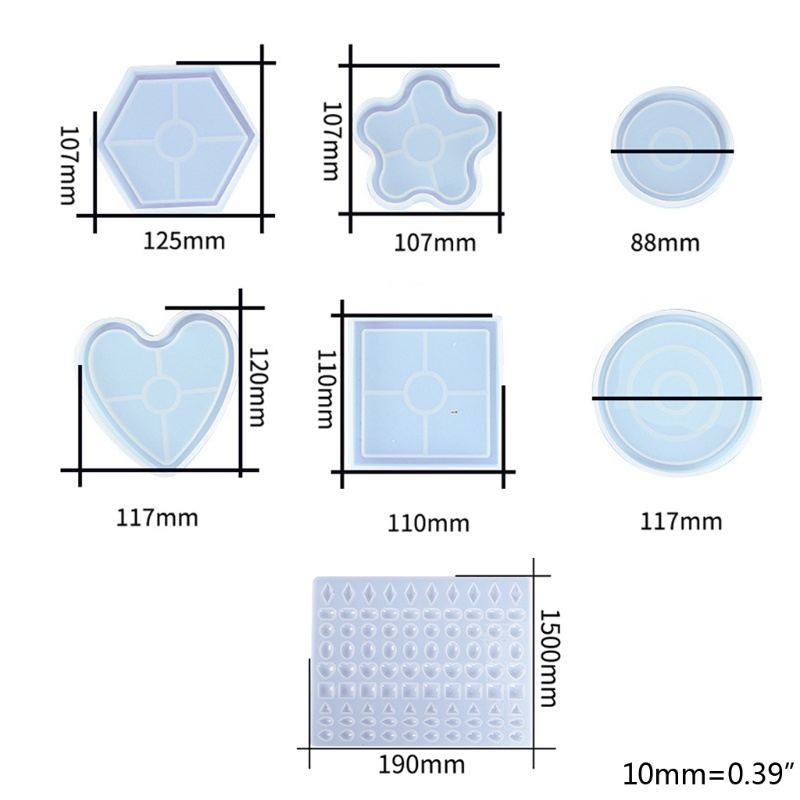 Khuôn Làm Đế Lót Ly Hình Tròn / Vuông / Bất Đối Xứng Bằng Resin Epoxy Resin