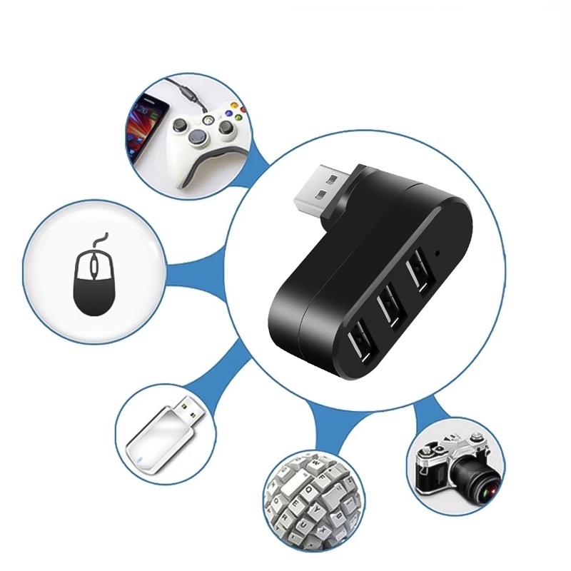 180° Bộ Chia Ba Cổng USB 2.0 5 * 4.3Cm