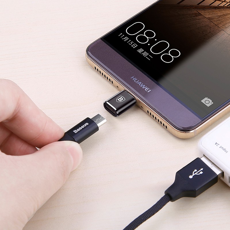 Đầu cắm chuyển đổi Baseus Micro USB sang Type-C OTG | BigBuy360 - bigbuy360.vn