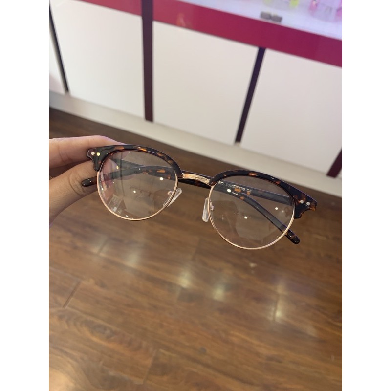 Gọng kính cận mí nhựa from mắt bầu màu đỏ đô