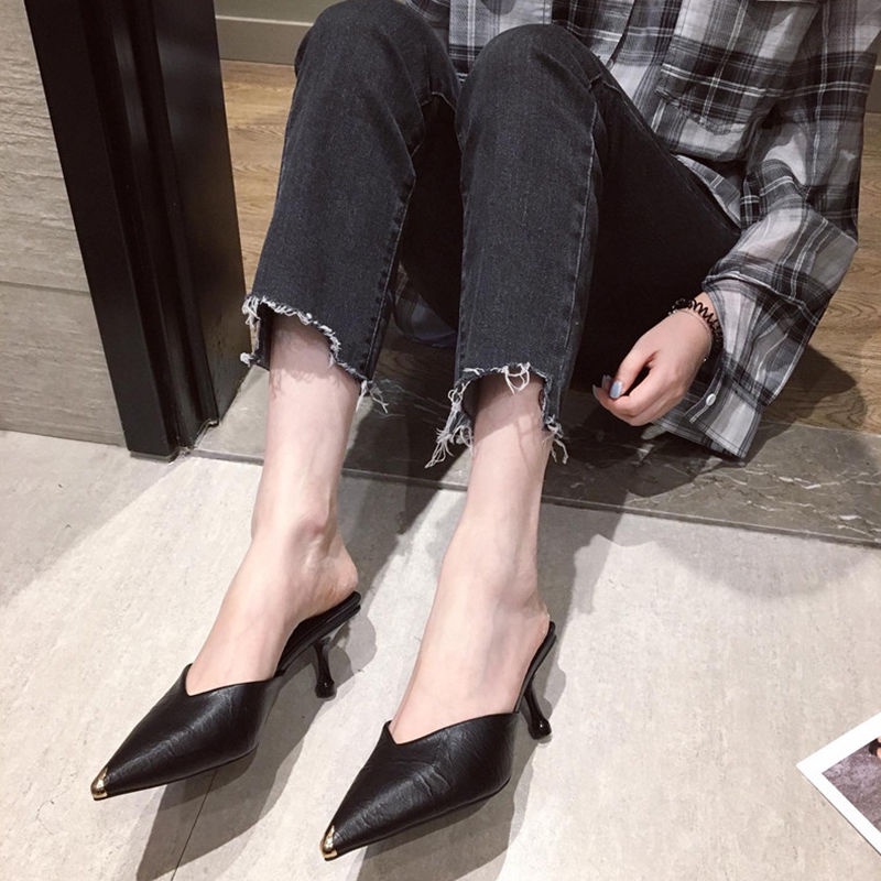 Dép Cao Gót Mũi Nhọn Thời Trang Dễ Phối Đồ Cho Nữ