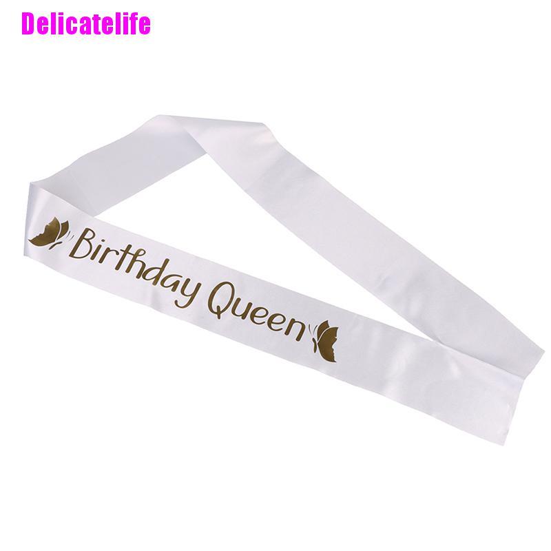 Băng Đeo Chéo Chữ &quot;Birthday Queen&quot; Dành Cho Nữ