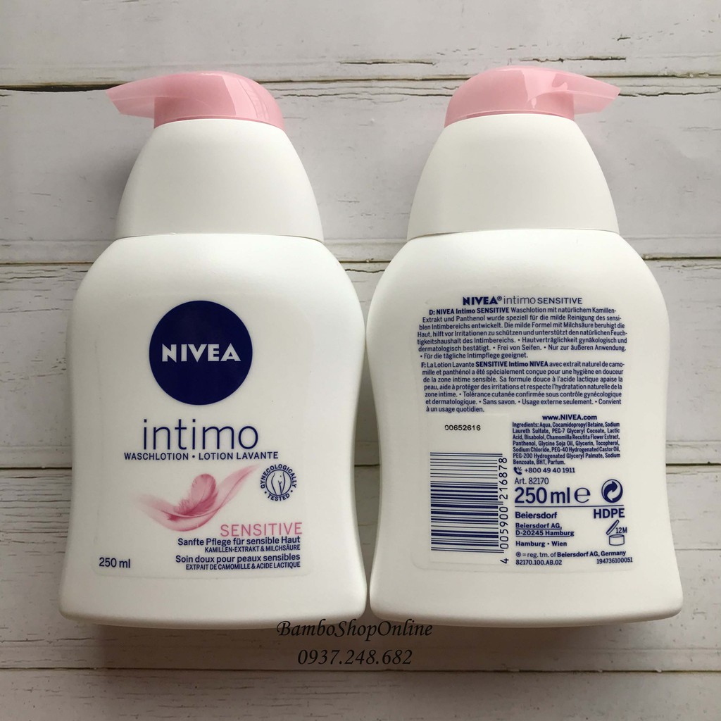 Dung Dịch Vệ Sinh Phụ Nữ Nivea Intimo Waschlotion Sensitive 250 ml