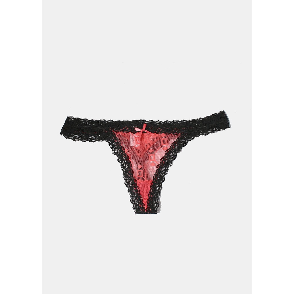 QUẦN CHIP SHOP MISS A Lace Trim Mesh Thong Panty