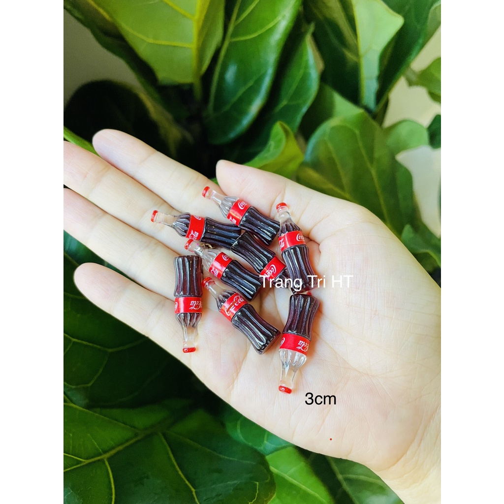 Mô hình Chai nước nâu colaca phụ kiện trang trí sliem ốp điện thoại