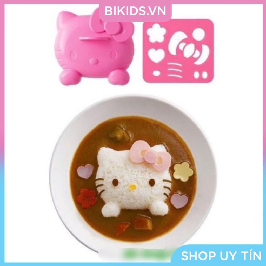 KHUÔN ÉP CƠM BENTO MÈO HELLO KITTY CÓ CHÂN - Cao cấp