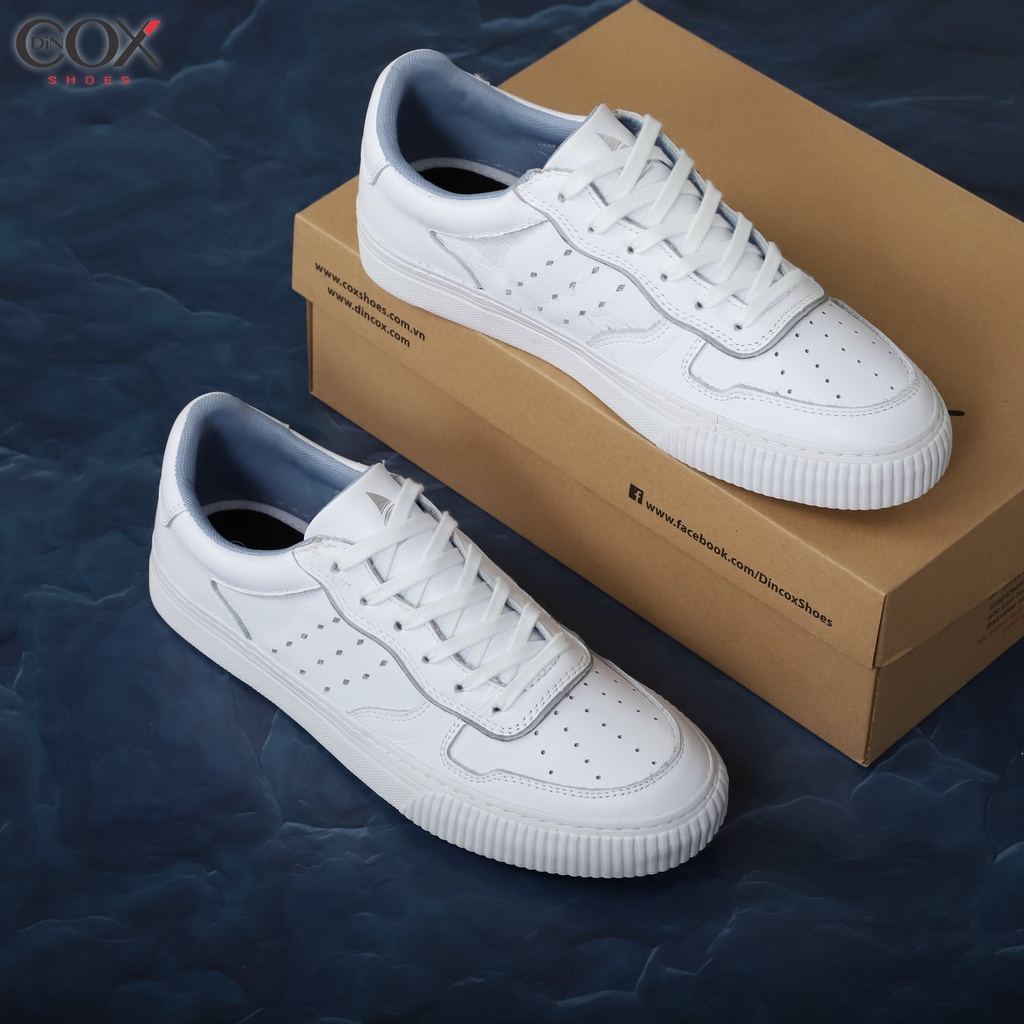 Giày Sneaker Dincox Da Bò E03 White Sang Trọng Lịch Lãm