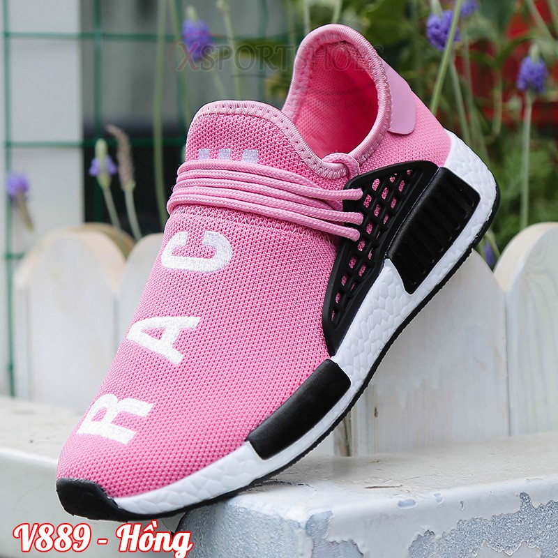 Giày thể thao nữ V889 HUMAN RACE - Giày sneaker nữ vải màu Xanh - Đen - Hồng