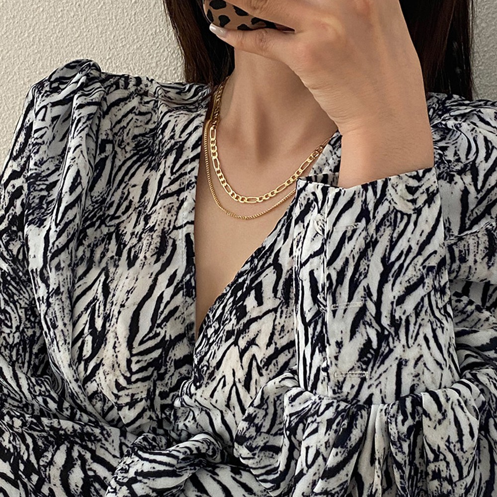 Vòng Cổ Hợp Kim Nhiều Lớp Phong Cách Retro Cổ Điển Cho Nữ