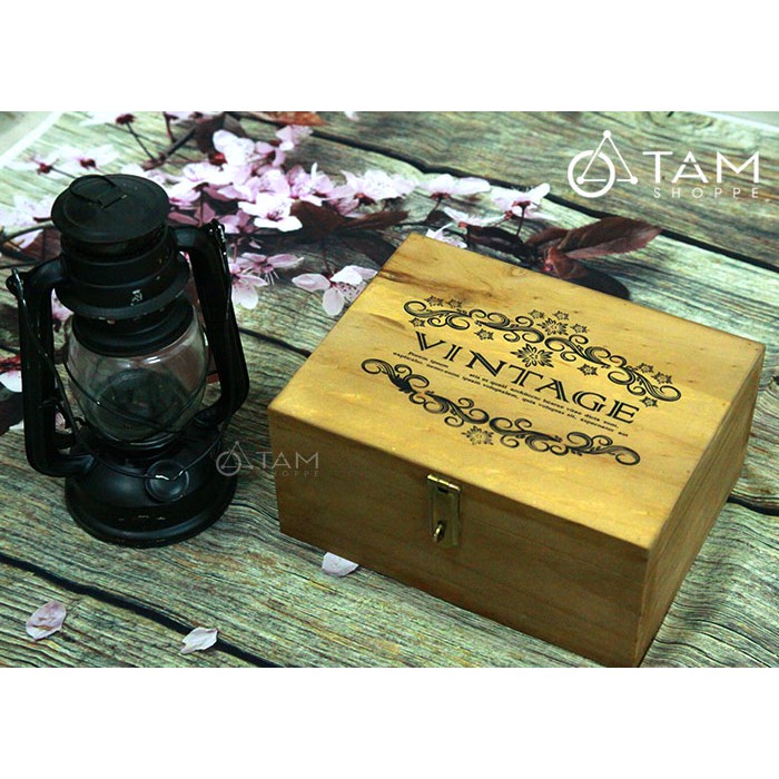 Rương gỗ Vintage khóa được