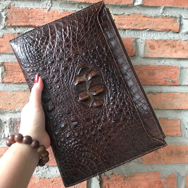 CLUCH CẰM TAY DA CÁ SẤU 20x30