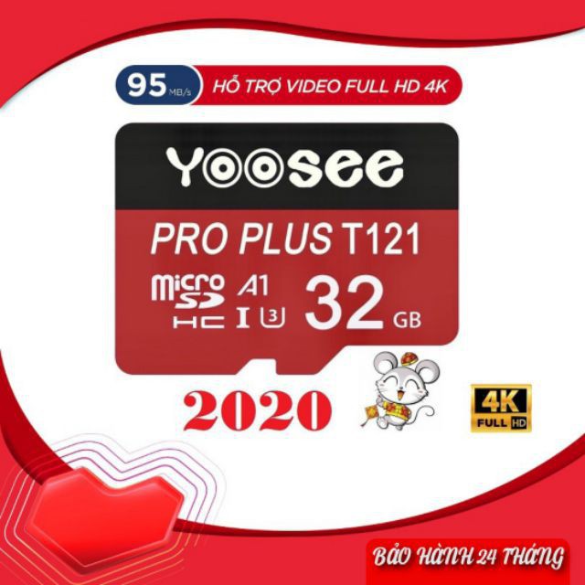 Thẻ nhớ microSDHC 32GB Yoosee Pro Plus T121 A1 U3 4K R95MB/s