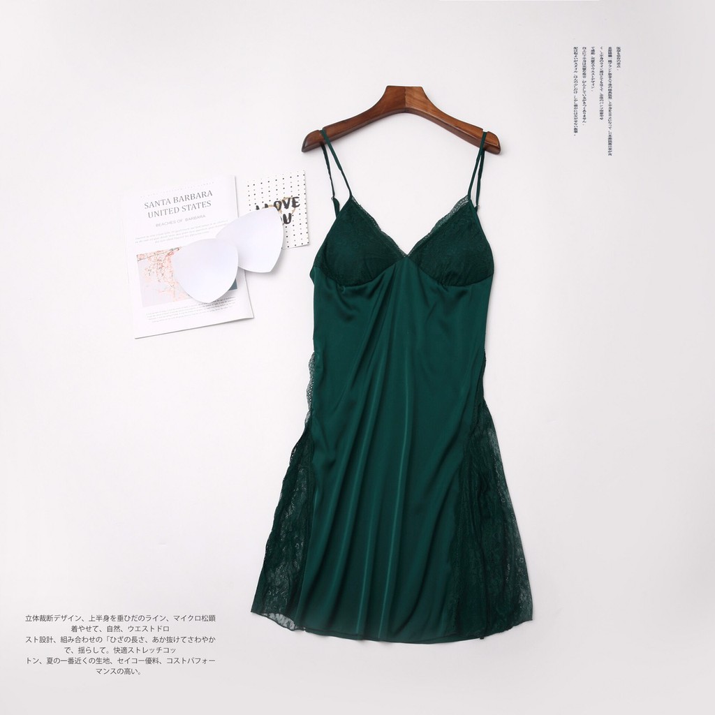 Váy Ngủ Nữ Lụa Satin Trơn Dáng Xuông Liền Thân AD-10030