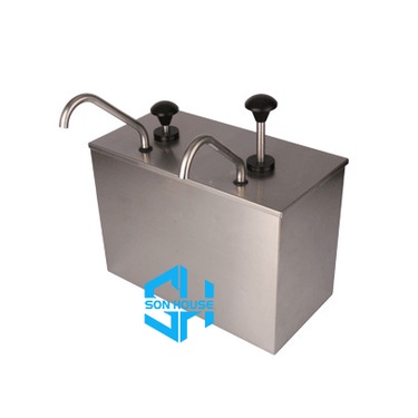 Thùng hộp inox bơm tương cà tương ớt 2 vòi dung tích 4 lít giá rẻ