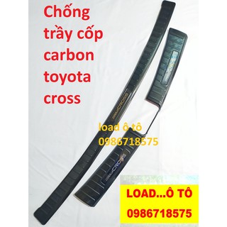 Chống Trầy Cốp Trong, Ngoài Xe Toyota Cross 2023-2020 Vân Carbon Cao Cấp ❤️ Ốp chống Trầy Cốp sau carbon Toyota Cross