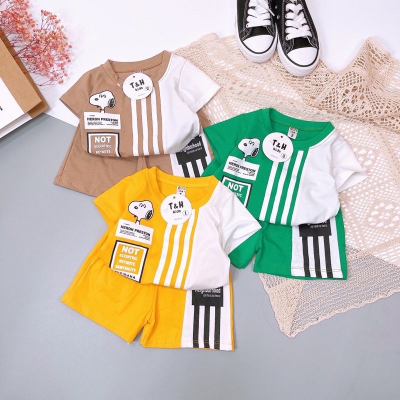 Bộ quần áo cho bé trai bé gái set bé trai bé gái 8-18kg Củ khoai tây shop chất cotton in hình snoopy đáng yêu