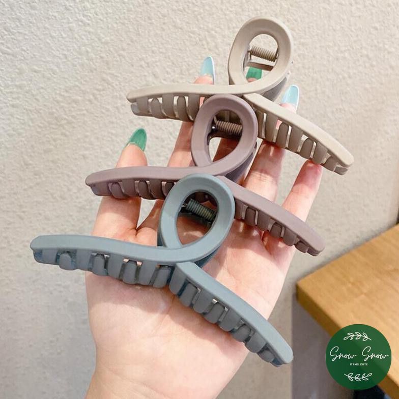 Kẹp tóc cặp tóc Nhựa bóng cỡ lớn thiết kế đơn giản, dễ thương phong cách Hàn Quốc
