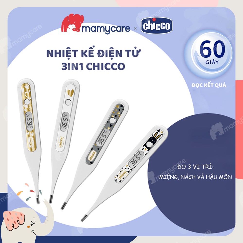 Nhiệt kế điện tử 3in1 Chicco ngậm miệng hoặc kẹp nách cho gia đình - MAMYCARE