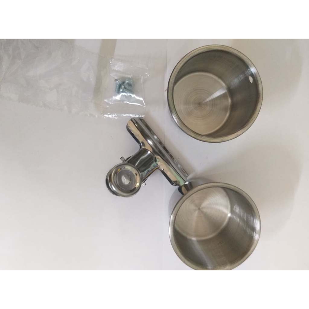 Cóng inox đôi đựng thức ăn và nước uống cho vẹt