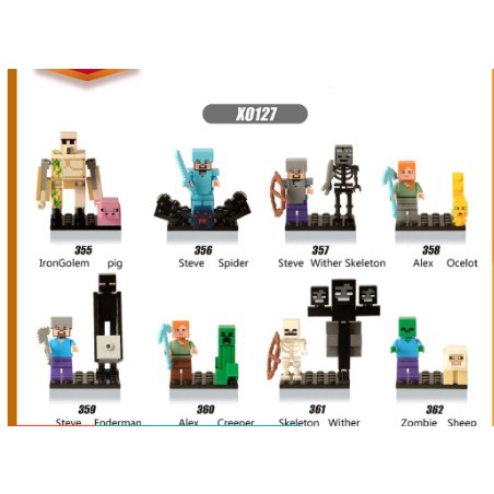 6 Nhân vật minecraft mini figure random - tặng kèm thẻ bài