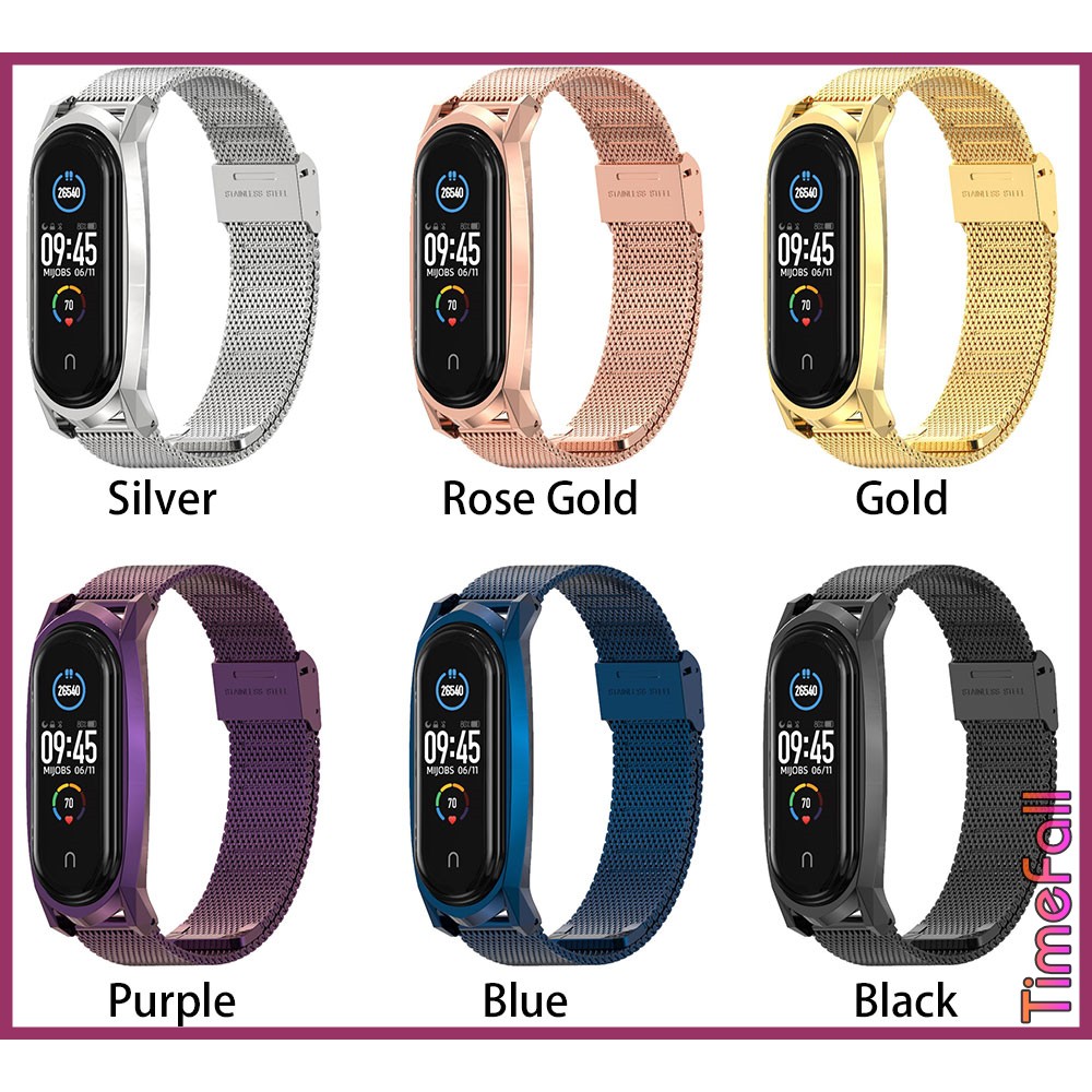 Dây đeo kim loại mắt lưới GT mi band 6, miband 5 chính hãng MIJOBS - dây đeo thay thế mi band 5, miband 6 phiên bản GT