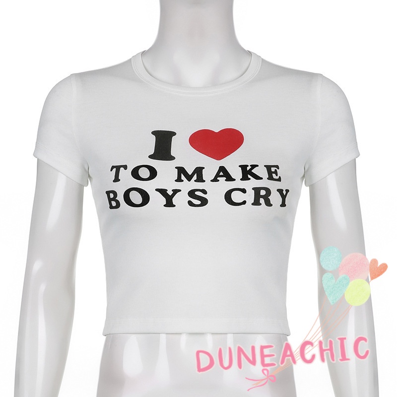 Áo thun DUNEA dáng ôm in chữ thời trang cá tính thời trang