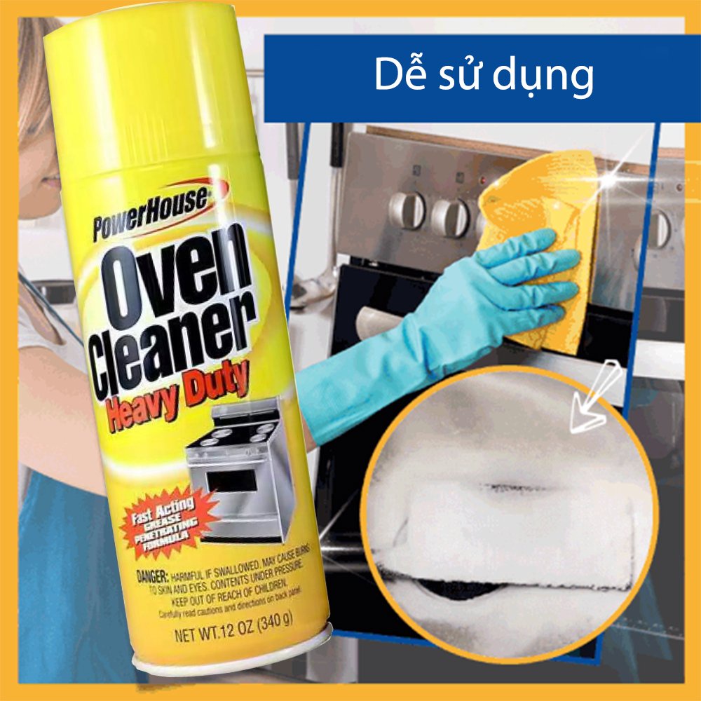 Chai xịt vệ sinh nhà bếp Oven Cleaner vệ sinh dầu mỡ lò vi sóng, bếp gas, bếp nướng, xoong chảo hiệu quả